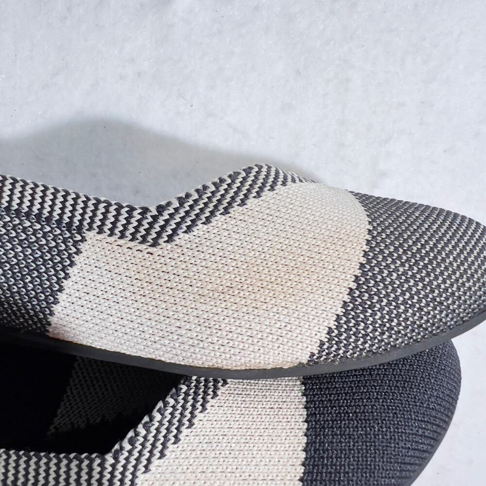 Rothy's Captoe Comfort Ballet Flats W8.5 Black White Plaid Check NO INSOLES - Picture 4 of 8